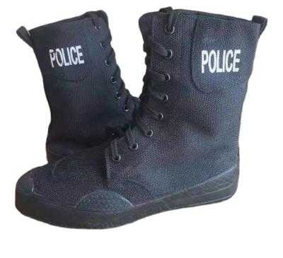 China Army Outdoor Military Tactical Police Duty Training Oxford Cloth TSB170 Full Cotton Full Cotton Work Shoes Blue Black Long Canvas Boots for sale