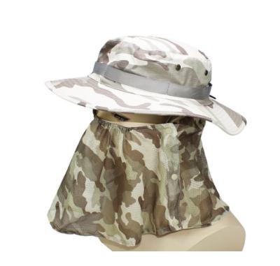 China Big Picture Packable Camouflage Fishing Hats UV Bucket Hats Outdoor Brimmed Sun Hats for sale