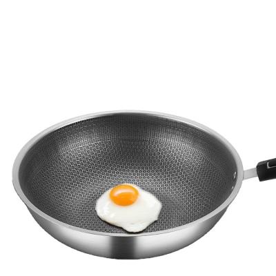 China Hot Sale Viable Single Handle Pre-Seasoned Wok With Lid Kitchen Stainless Steel Supplies Kitchenware Pot for sale