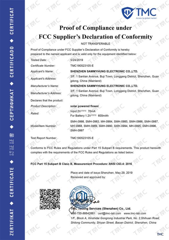 FCC - Shenzhen Sammyhung Electronic Co., Ltd.