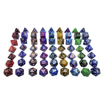 China Wholesale Multicolor Environmental Friendly Number 7pcs Craved Random Polyhedral Dies Set For Game for sale