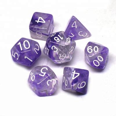 China Engrave Manufacturing Nubela Resin Polyhedral Dies 7pcs Set Dungeons And Dragons Game Dies for sale