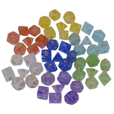 China Wholesale Acrylic Nebula Dies Dragon and Dungeon Polyhedral Games Die Cut Set for sale