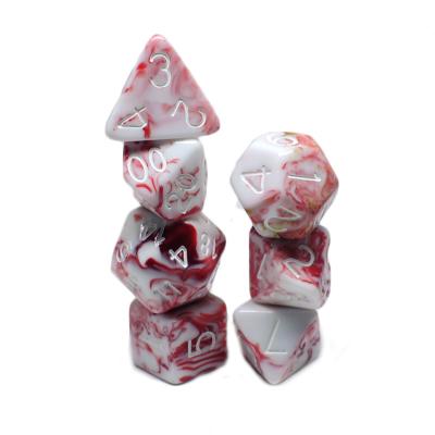 China Acrylic Custom Set Die Cut Strawberry Milk Two Color Cut Dies RPG DND Plastic Polyhedral Die Set for sale