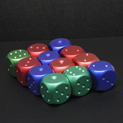 China D6 Sided 6 Sided 16mm Rounded Corner Metal Dice With Dots For Board Game for sale