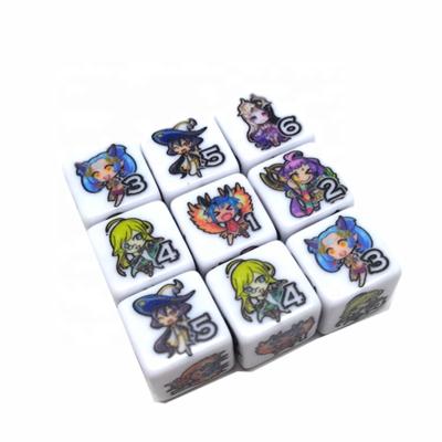 China 16mm/18mm/20mm/25mm plastic plastic dies with 3D printing LOGO Customized Dice for sale