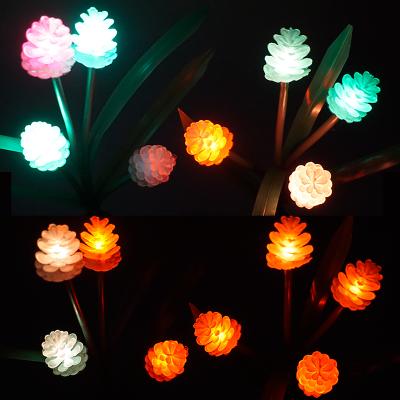 China IP65 Solar Garden Color Changing Warm Pine Cone Christmas Landscape Decoration Light Street Lamp for sale