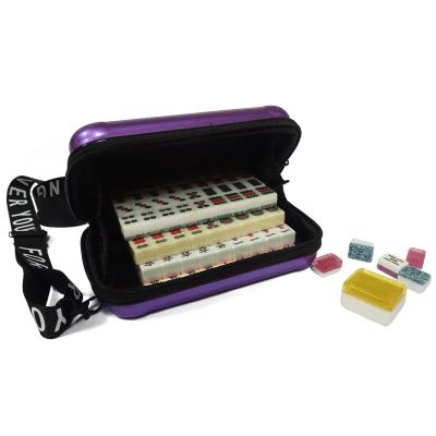 China Eco-Friendly Wholesale Mini Luggage Mahjong Chinese Mahjong Acrylic Tiles Portable Traveling Mini Mahjong Game for sale