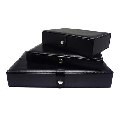 China For sale private custom mahjong storage box black leather case printing for gift for sale