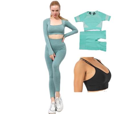 China Cheap Breathable 5 Piece Set Professional Manufacturing Sportswear Femm Seamless Yoga Ropa Deportiva 2021 for sale