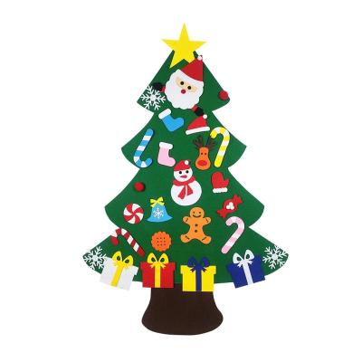 China Educational Diy Felt Christmas Tree Felt Christmas Home Decoration Gifts 3ft Set With Ornaments For Kids for sale