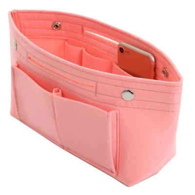 China Fashion Women Handbag Felt Purse Organizer Felt Insert Bag Cosmetics Organizer Felt Purse Organizer for sale