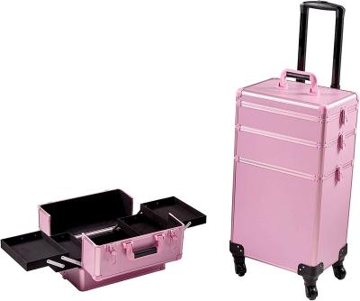 China 4-in-1 Weather Proof Shockproof Dustproof Undercarriage Case With Nail Polish Holder Makeup Portable Train Case for sale