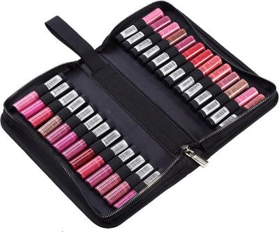 China Weather Proof Lipstick Organizer Bag Lipstick Holder Shockproof Dustproof Case 22 Slots Travel Cosmetic Lipstick Carry Case Makeup Organizer for sale