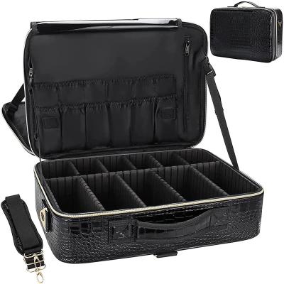 China Storage Box Large Capacity Waterproof Fashion Makeup Artist Professional Train Case for sale