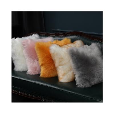 China China Factory Home Decor Fur Tile Cover Shaggy Faux Sheepskin Fur Pillow Cases for sale