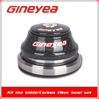 China Super Light Grip Carbon Bicycle Frame Part Headset Light For Taper Tube GINEYEA GH-592T for sale