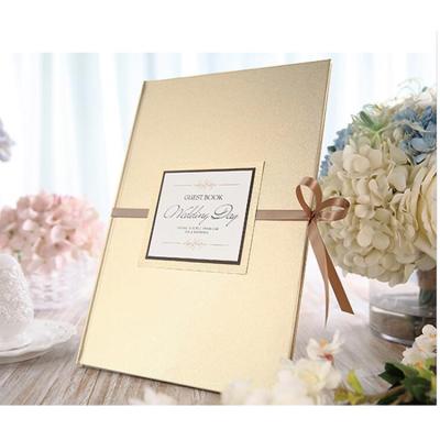 China paper & Cardboard Golden Guest Book Memorial Guest Book for Funeral, Wedding, Baby Shower Girl, Visitor Guest Book for sale