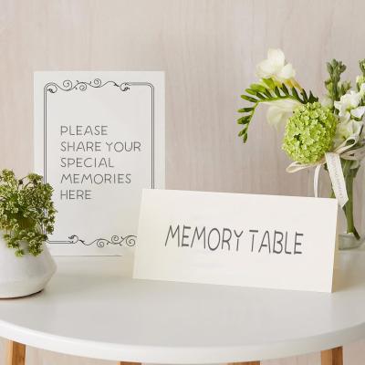 China Custom Hardcover / Memory Table Cards, Table Signs Funeral Guest Book Share A Memory Card For Celebration Of Life, Funeral Book Set for sale