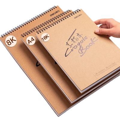 China Spiral Notebooks Watercolor Pen Gold Metal Spiral Binding Coil Scratch Sketchbooks for sale