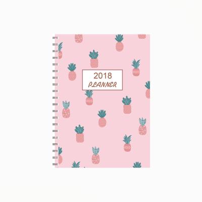 China High Quality Cute Spiral Notebook Kids Design 2018 Cover Pink Pineapple Pattern Notebbok Spiral Paper Planner for sale