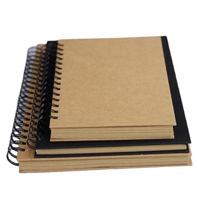 China Printed A5 Sketchbook For Students Bulk Kraft Cover Spiral Binding Notebook for sale