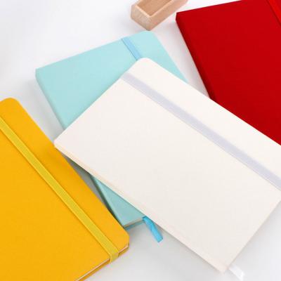 China Plain Custom Thick Hard Journal A5 Printed Canvas Notebook Cover A5 With Elastic Band for sale