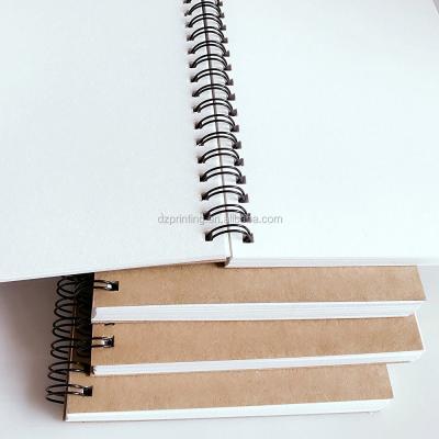 China Wholesale Custom Brown Kraft Paper Printing Spiral Sketchbook Notebook Sprial Notepad Custom Exercise Book for sale