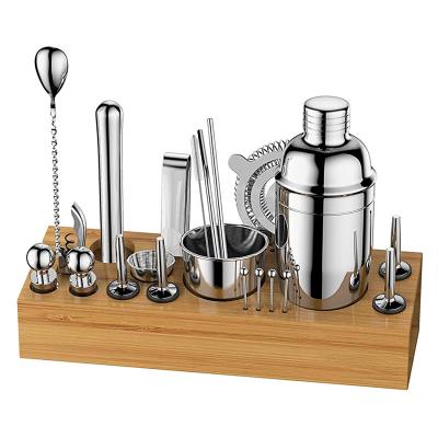 China Viable Stainless Steel Bar Kit Bar Set Cocktail Shaker Set Small Measures Shot Pourer Measuring Tool for sale