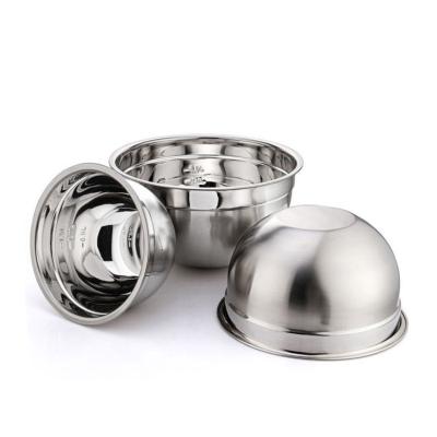 China Sustainable Stainless Steel Non-Slip Mixing Bowls Cooking and Kitchen Storage Bottoms with Lids for sale