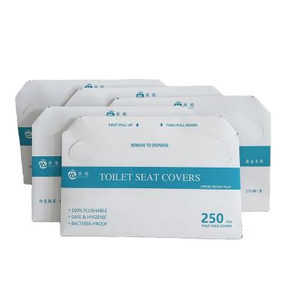 China Manufacturer 250 Fold Disposable 2 Sheets Paper Mat Toilet Seat Covers For Disposable And Flushable Toilet Seat for sale