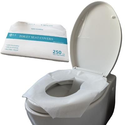 China Wholesale Disposable OEM 250 Pcs 16g Virgin Wood Pulp Disposable Paper Toilet Seat Cover For Airplane Train Hotel for sale