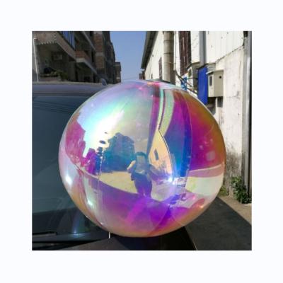 China 0.3mm mirror cloth + 0.3mm PVC (two layers) hot sale decorative ball inflatable mirror ball, pink laser mirror ball for decoration for sale