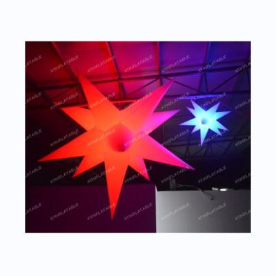 China Same as picture or customed as your request 2m 3m led inflatable lighting star, inflatable hanging star for party stage decoration for sale