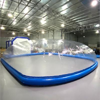 China 2021 Hot Selling Plato 0.8mm PVC Clear Inflatable Swimming Pool Dome,Transparent Swimming Pool Cover Inflatable Air Dome For Swimming Pool for sale