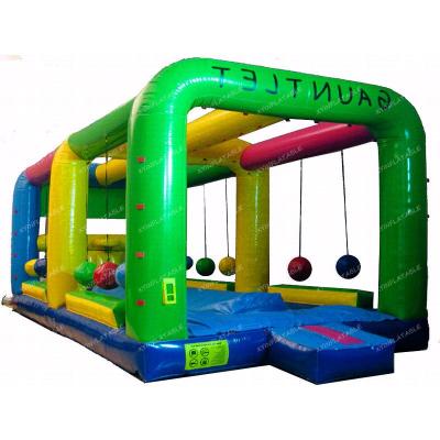 China PVC Outdoor Inflatable Sports Games, Inflatable Gauntlet Cannonballs Rock Dash Challenge Game For Sale for sale