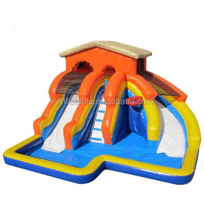 China PVC Backyard Above Ground Swimming Pool Water Slide With Swimming Pool For Kids for sale