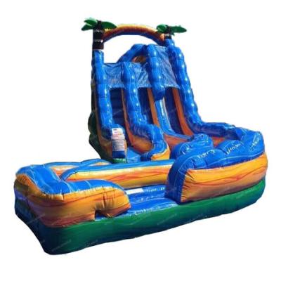 China Factory wholesale PVC double lane inflatable water slide, adult size inflatable water slide for sale for sale