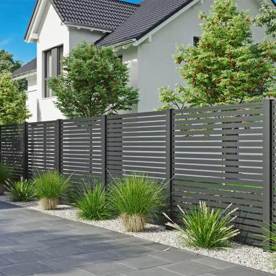 China Easily Assembled Aluminum Vertical Canopy Slat Privacy Metal Fence Decorative Fence Panels Outdoor Barrier for sale