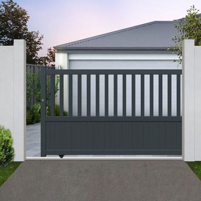 China Customized Design Modern Aluminum Electric Automatic Driveway Sliding Gates Driveway Gate Wireless Exterior for sale