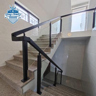 China Easily Assembled Handrailing Barrier Assembled Balcony Railing High Quality Aluminum Staircase With Tempered Glass for sale