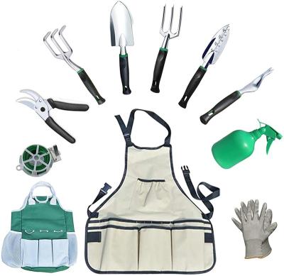 China Hot Sale Garden Herb Floral Cutting Durable Kindergarten Outdoor Heavy Duty Aluminum Tool Kits Mini 11 Pcs Garden Tool Kit for sale