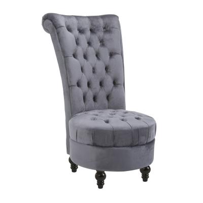 China Hot Sale High Quality Reclining Chair 45 Inch Tufted Back High Velveteen Upholstered Accent Gray Living Room Chairs for sale