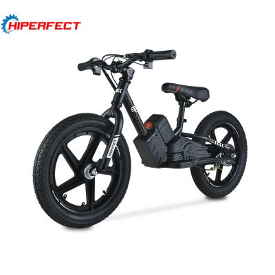 China Aluminum Alloy Highper 200W 24V 16 Inch Kids No Pedal Bicycle, Self Electric Carbon Mini Baby Kids Balance Bike for sale