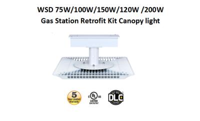 China China factory LED Gas Station Light canopy light fixtures 200W 23000 lumens 5000k UL DLC AC 120-277 V // WSD-GSL20W27 for sale