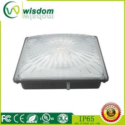 China 45W Parking garage slim led Canopy light fixtures High brightness 5300 lumens 5000K UL DLC AC 120-277 V // WSD-CP45W27 for sale