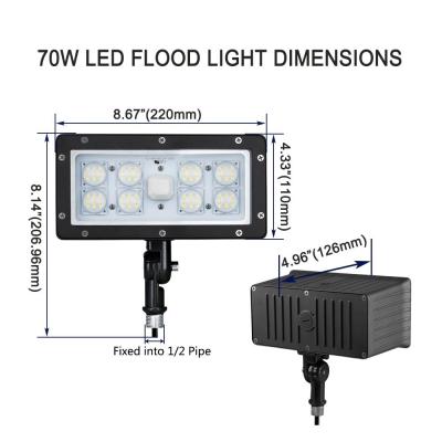 China AC100-277V adelgazan el aluminio al aire libre del soporte 45w del nudillo de la luz de inundación del LED/Shell de cristal en venta