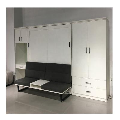 China Space Saving Home Furniture ATWB001B Folding Sofa Wall Bed Wall Murphy Wooden Vertical Bed With Sofa for sale