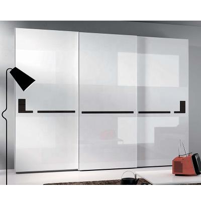 China Adjustable (Other) Customize 3 External Sliding Wardrobe With High Gloss Wardrobe Doors BECAUSE-DD008 for sale