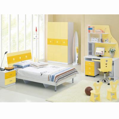 China Princess Bedroom Set Modern High Gloss Painted Kids Furniture Sets Girl Bed EUAD007 for sale